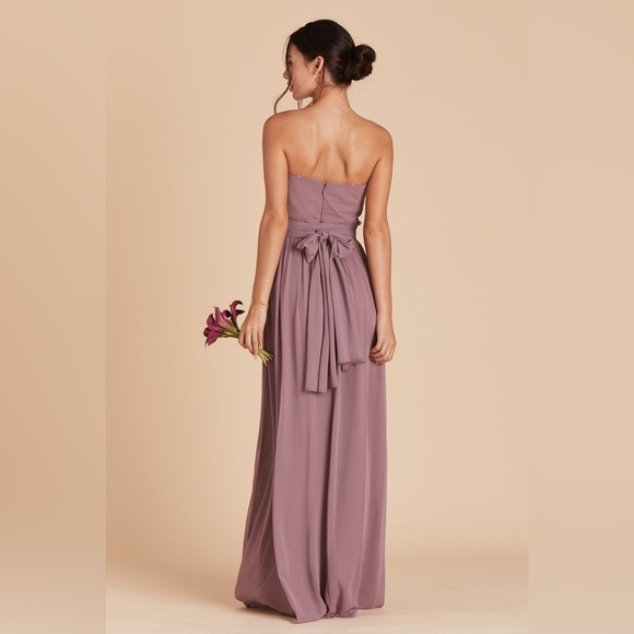 Birdy Grey Grace Dress Chiffon Dark Mauve Size Medium - Picture 6 of 6